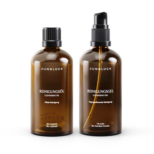 Junglück Double Cleansing Kombi in Braunglasflaschen