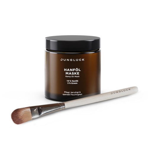 Hanföl Maske + Pinsel Kombi Set / Gesichtspflege JUNGLÜCK 1+1 Kombi