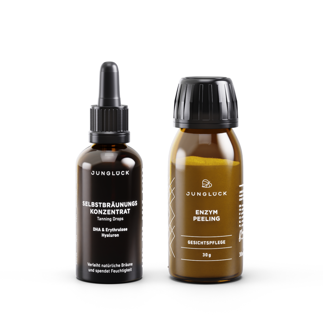 Natürliche Bräune Kombi Set / Gesichtspflege JUNGLÜCK 1+1 Kombi